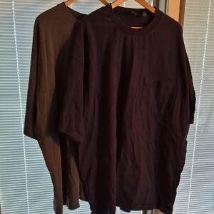 Big/Tall 5XL Classic 100% Cotton Men's Short Sleeve Tees Navy And Green/Gray